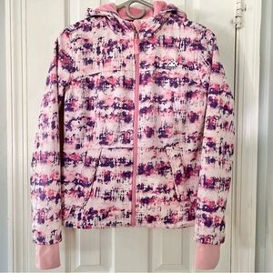 Snozu Girls Pink Purple Hooded Zip Front Faux‎ Fur Lined Jacket Coat Large 14/16